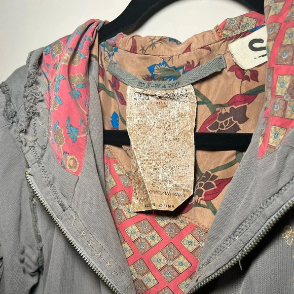 Da-Nang Y2K boho bomber jacket size small S embroidered zipper - Picture 3 of 15